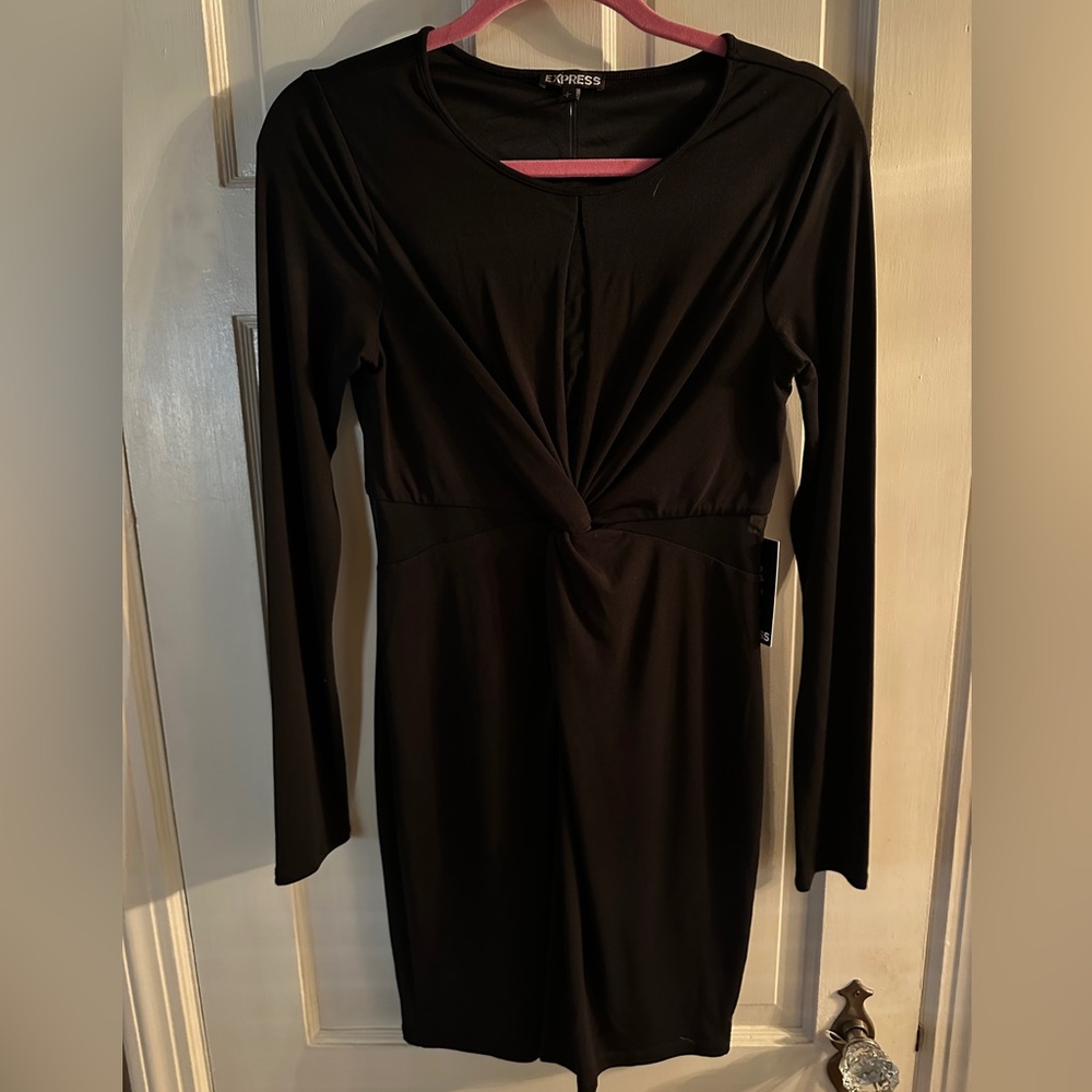 Express Long Sleeve Black Cocktail Dress